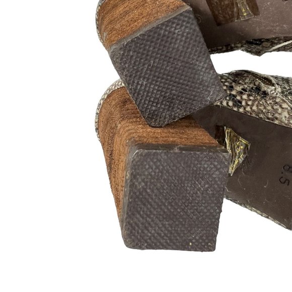 Jeffrey Campbell Ibiza Desmond Leather Heeled Ankle Booties Snakeskin Size 8.5 - Picture 10 of 11